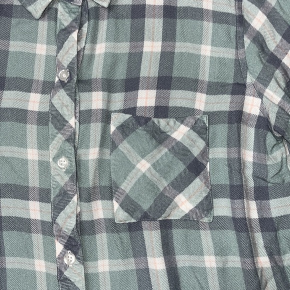 Rails Women’s Hunter Plaid Flannel Shirt Sea Breeze - Size Medium - Picture 4 of 8